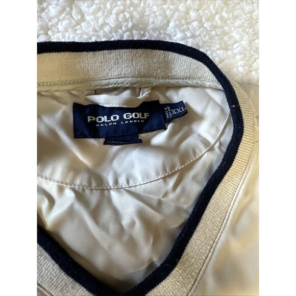 Polo Ralph Lauren Golf Jacket Mens XXL Cream  Vintage Snap Button Windbreaker - Picture 8 of 9